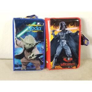STAR WARS Plastic Zippered Case Yoda Vader 2005 Lucasfilm Vintage New